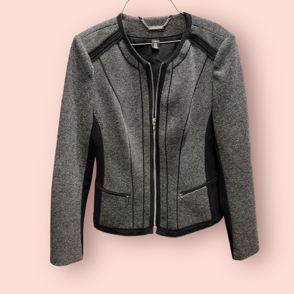 White House Black Market Faux Tweed Moto Blazer Jacket